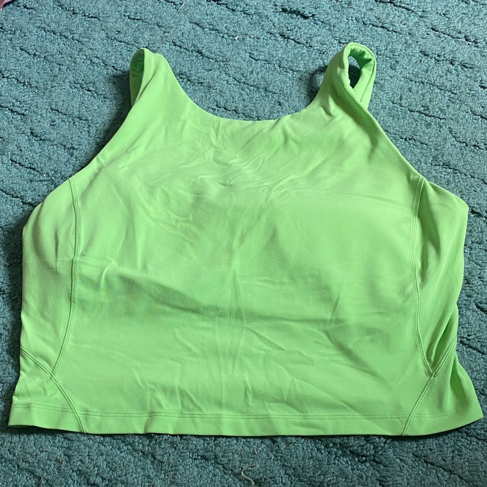 Lime Green Lululemon high neck long line sports bra
